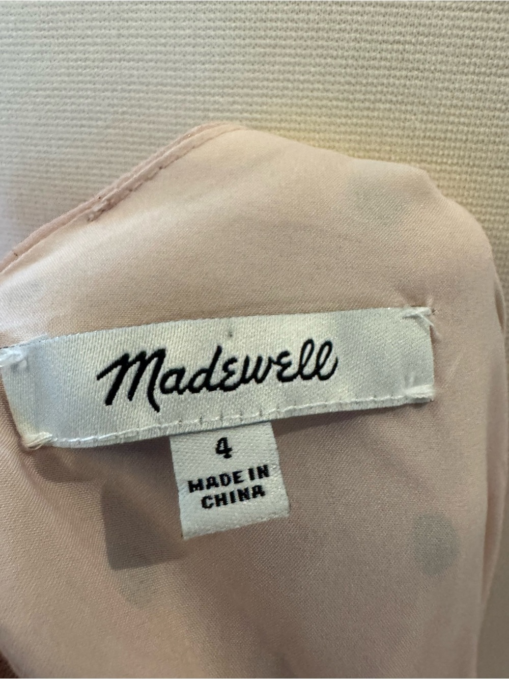Madewell Pink Ruffle-Strap Wrap Dress in "Inkspot Dots" Sz 4 - Picture 9 of 11
